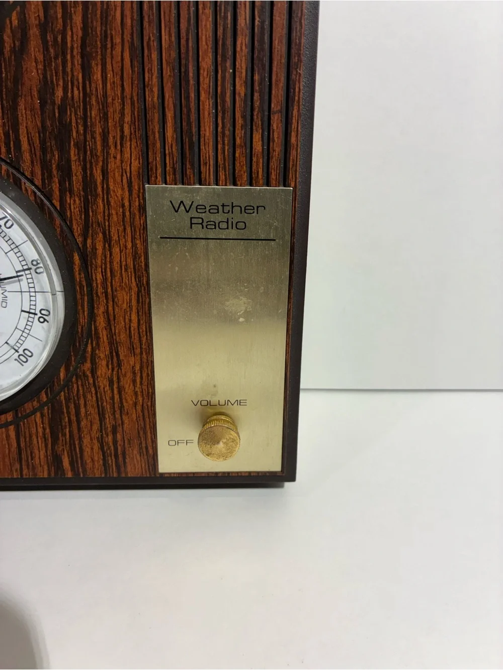 Vintage Springfield Weather Radio Model 8345 Faux Wood Grain Weather Station